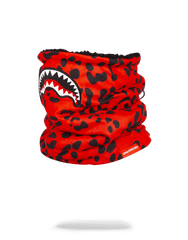 RED LEOPARD NECK WARMER