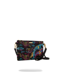EMBROIDERED DRAGONS CROSSOVER CLUTCH