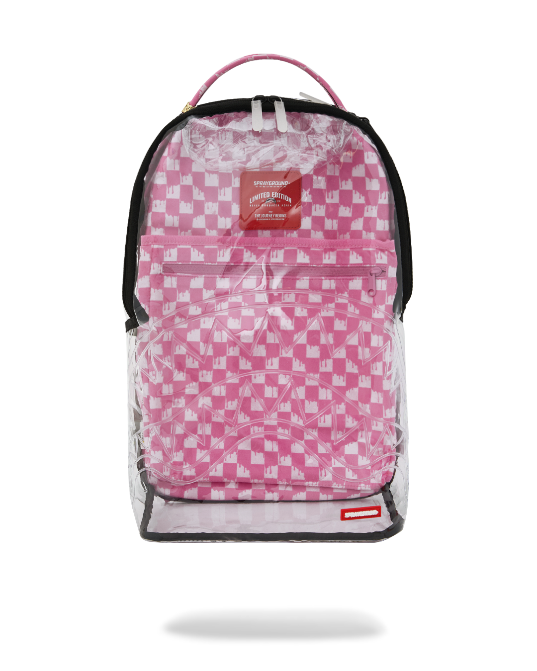 CLEAR DLX BACKPACK - CHECKED OUT (PINK DRIP)